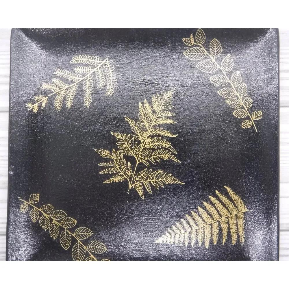 Trinket / Jewelry Dish Black w/ Gold